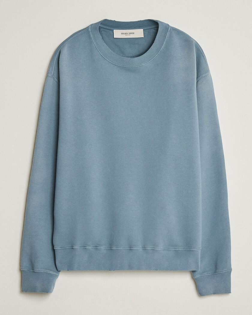 Golden Goose Boxi Faded Cotton Sweatshirt Windward Blue – Sininen