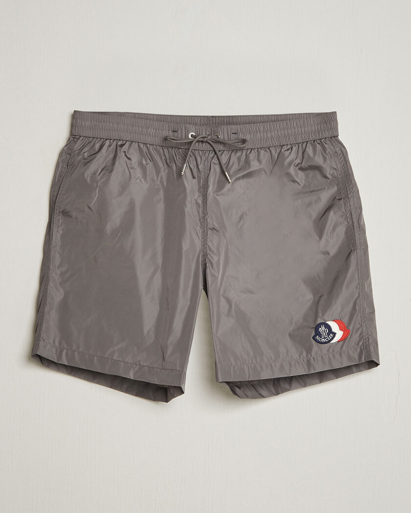 Moncler Tricolore Logo Swim Shorts Grey – Harmaa