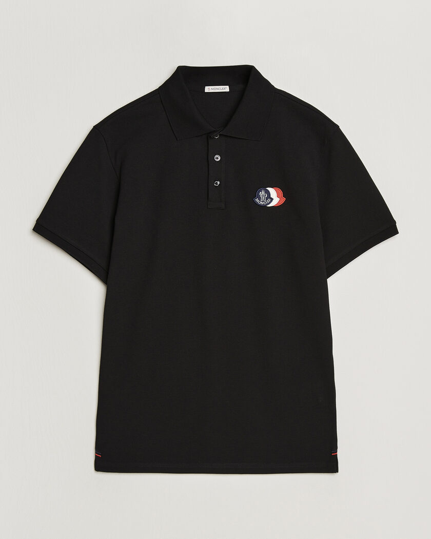 Moncler Tricolore Logo Polo Black – Musta