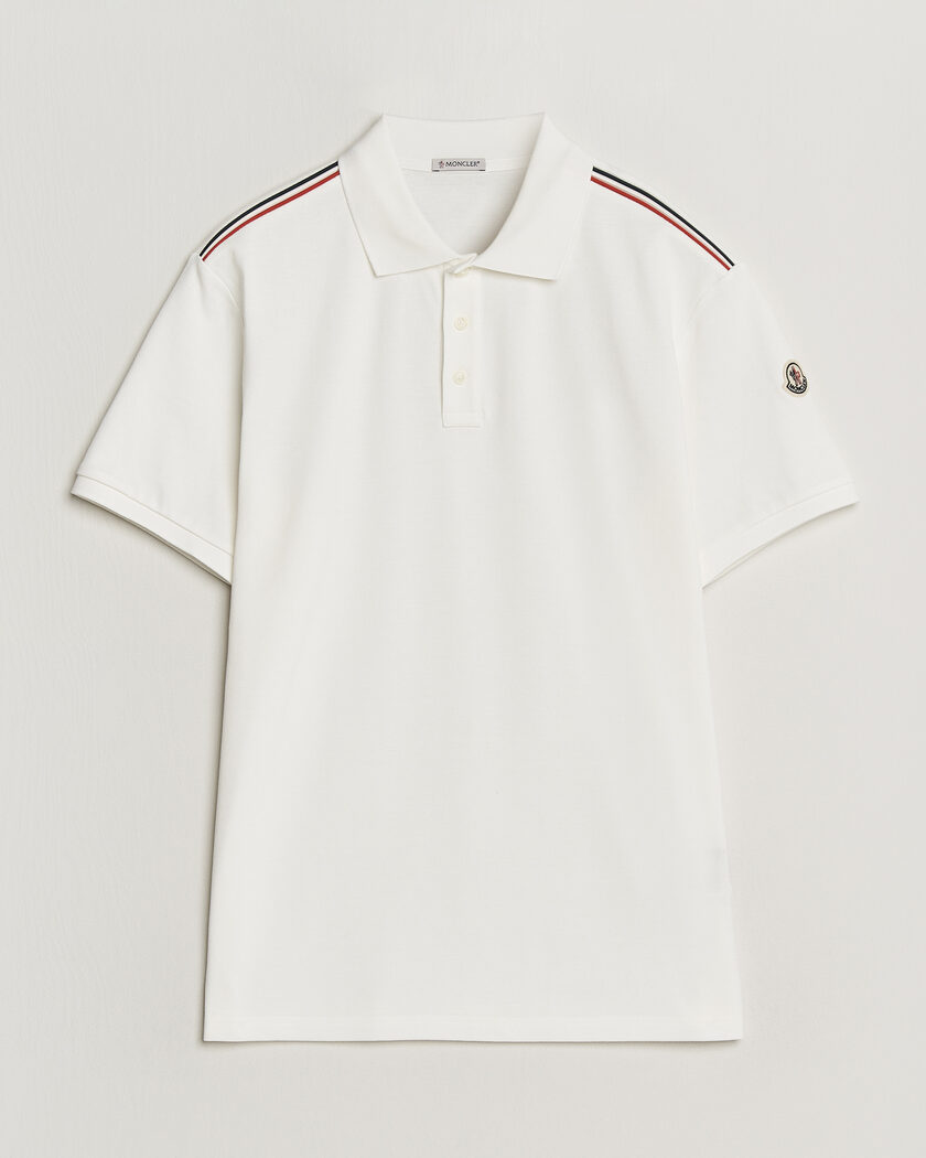 Moncler Tricolore Shoulder Polo White – Valkoinen