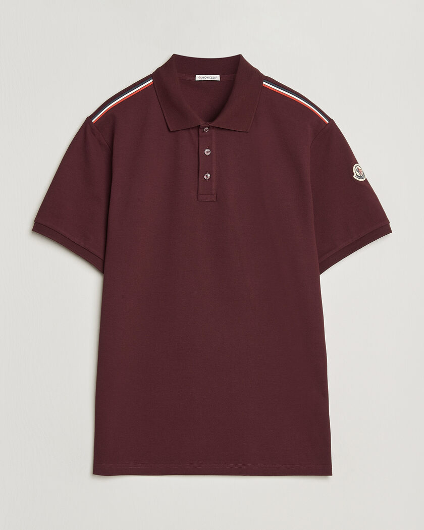 Moncler Tricolore Shoulder Polo Burgundy – Punainen