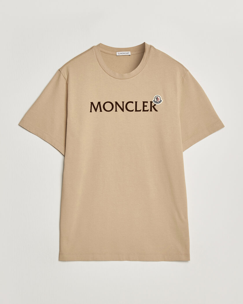 Moncler Lettering Logo T-Shirt Beige – Beige