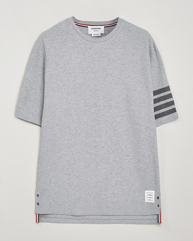 Thom Browne Textured Pique 4 Bar T-Shirt Pale Grey – Harmaa