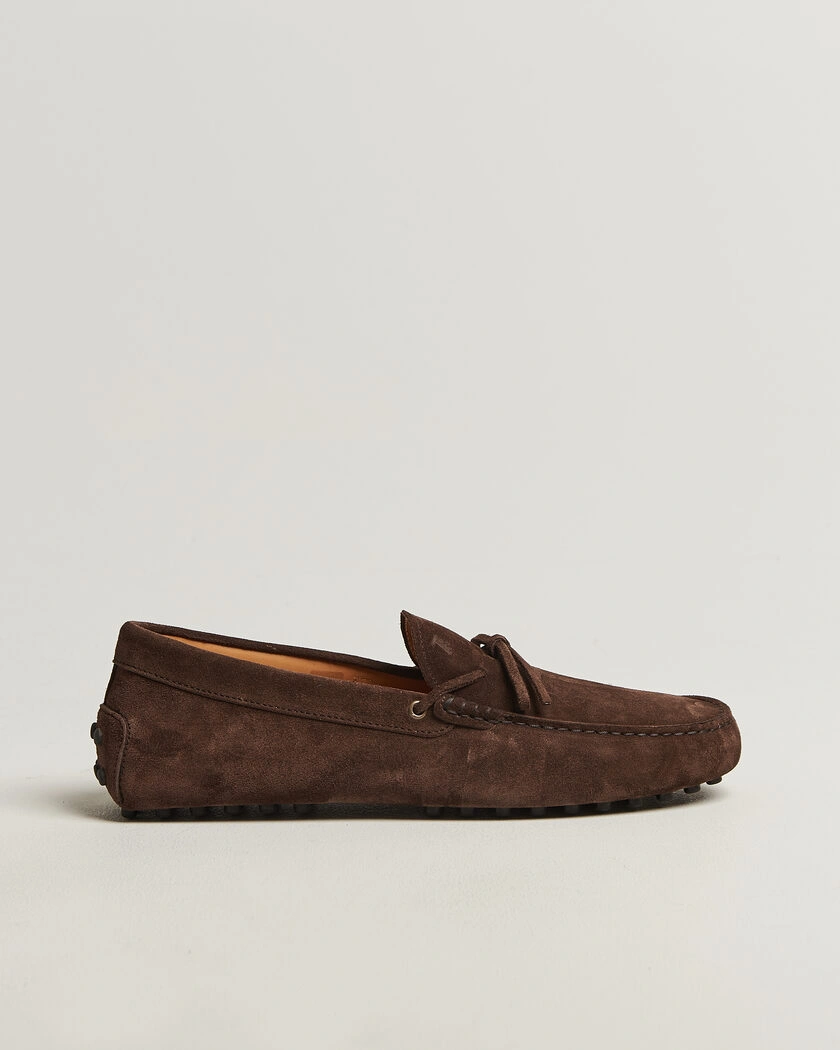 Tod's Lacetto Gommino Carshoe Dark Brown Suede – Ruskea