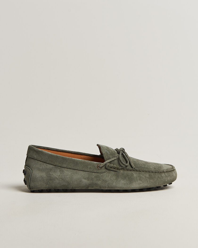 Tod's Lacetto Gommino Carshoe Green Suede – Vihreä