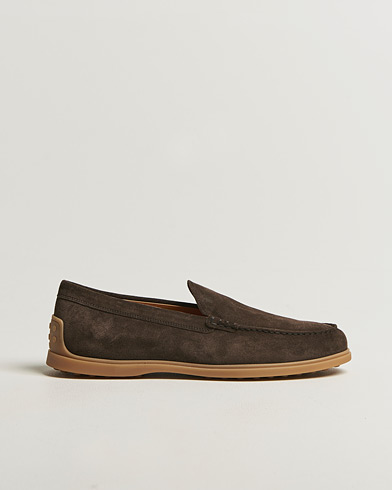 Tod's Gomma Leggera Loafers Dark Brown Suede – Ruskea