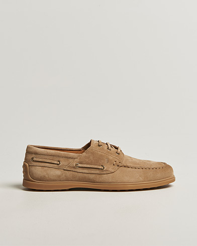Tod's Gomma Leggera Boat Shoe Chestnut Suede – Ruskea