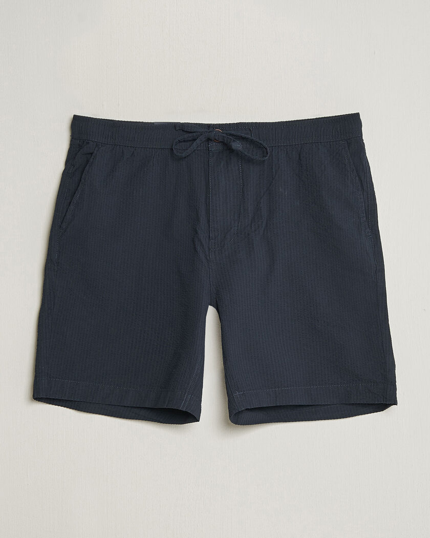 Morris Fenix Seersucker Shorts Dark Blue – Sininen