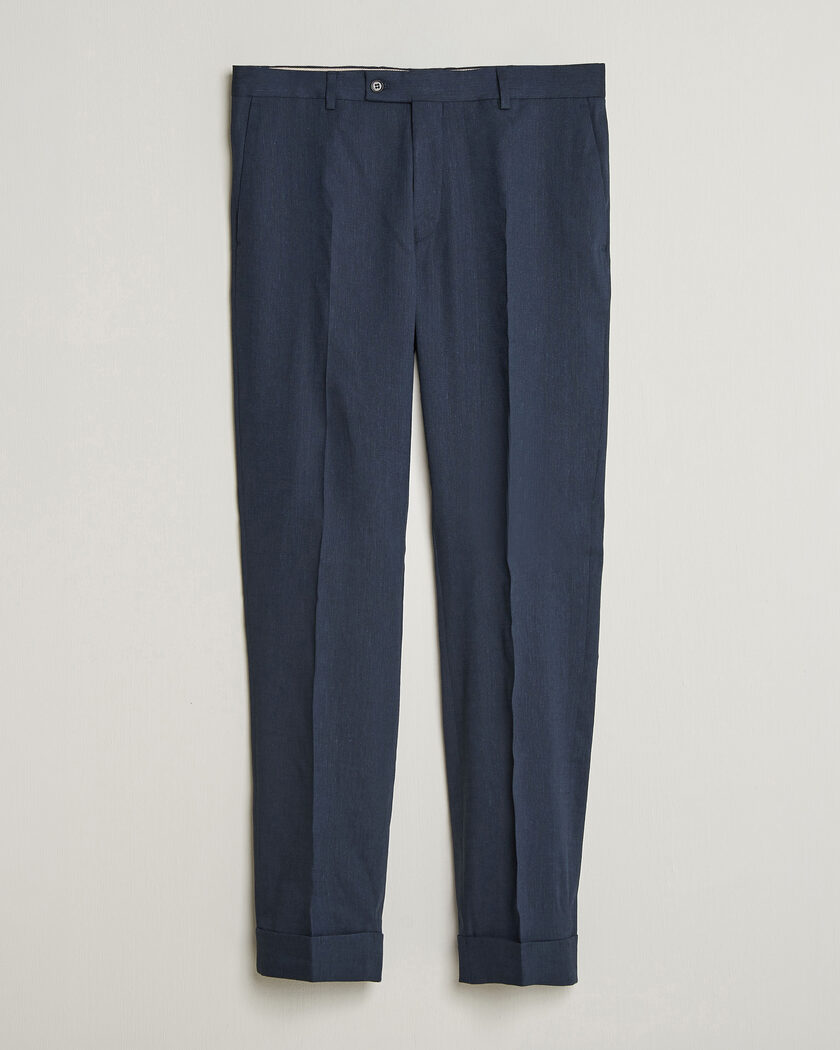 Morris Jack Linen Trousers Navy – Sininen