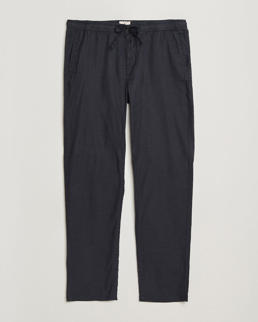 Morris Fenix Linen Trousers Navy – Sininen