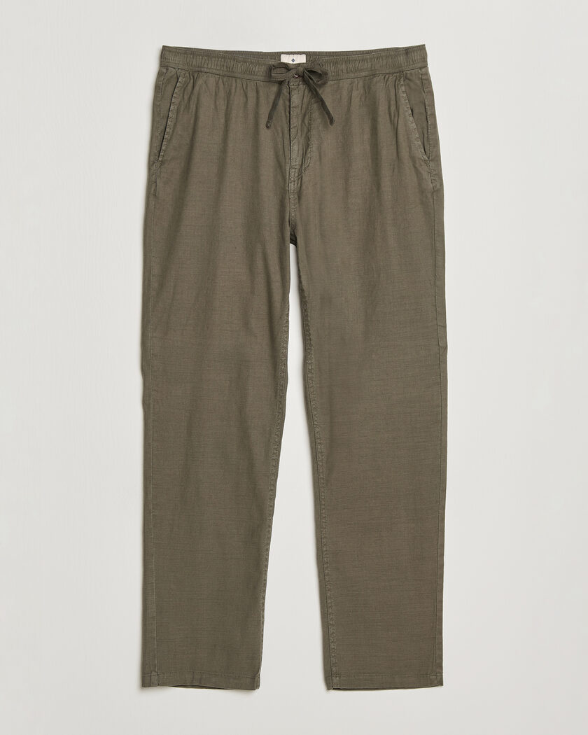 Morris Fenix Linen Trousers Olive – Vihreä