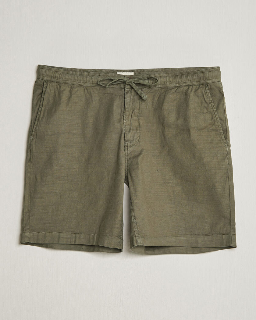 Morris Fenix Linen Shorts Olive – Vihreä