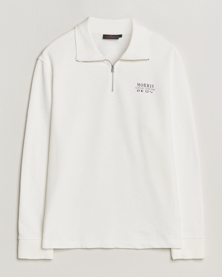 Morris Northcott Slub Half-Zip White – Valkoinen