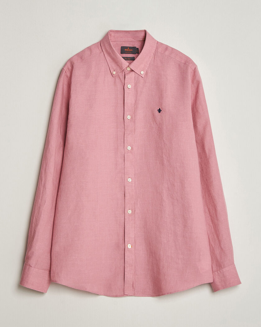 Morris Douglas Button Down Linen Shirt Pink – Vaaleanpunainen