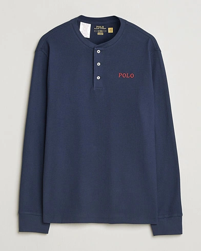Polo Ralph Lauren Waffle Henley Loungewear Cruise Navy – Sininen
