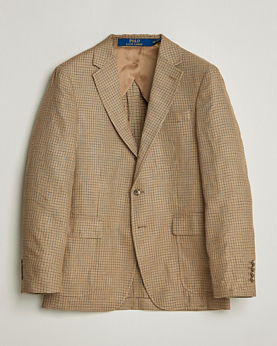 Polo Ralph Lauren Mini Guncheck Blazer Camel Multi – Ruskea