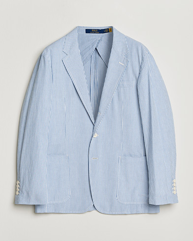 Polo Ralph Lauren Seersucker Sportcoat Bright Blue/White – Sininen