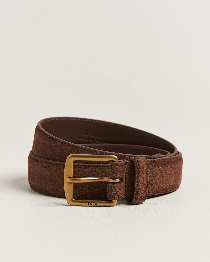 Polo Ralph Lauren Suede Belt Dark Brown – Ruskea