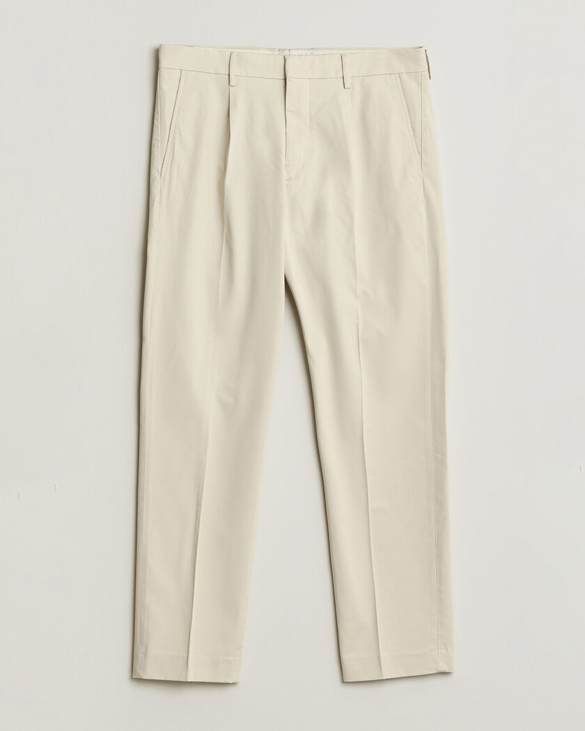 NN07 Bill Pleated Trousers Ivory – Beige
