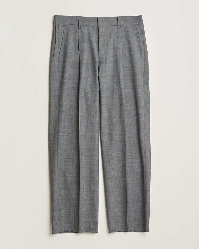 NN07 Kay Summer Wool Drawstring Trousers Light Grey Melange – Harmaa