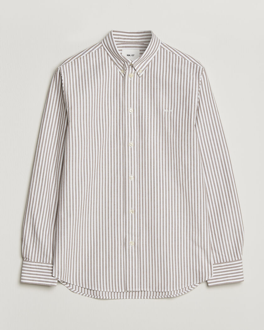 NN07 Colby Oxford Shirt Terracotta/White – Monivärinen
