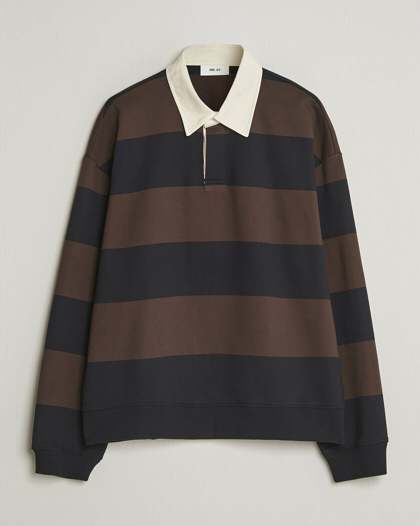 NN07 David Rugby Sweater Brown Stripe – Monivärinen