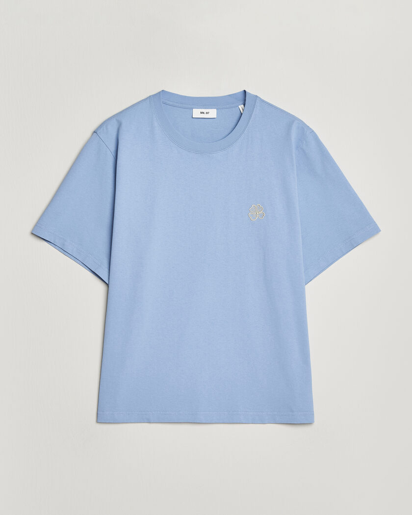 NN07 Jett Embroidered Crew Neck T-Shirt Cerulian Blue – Sininen