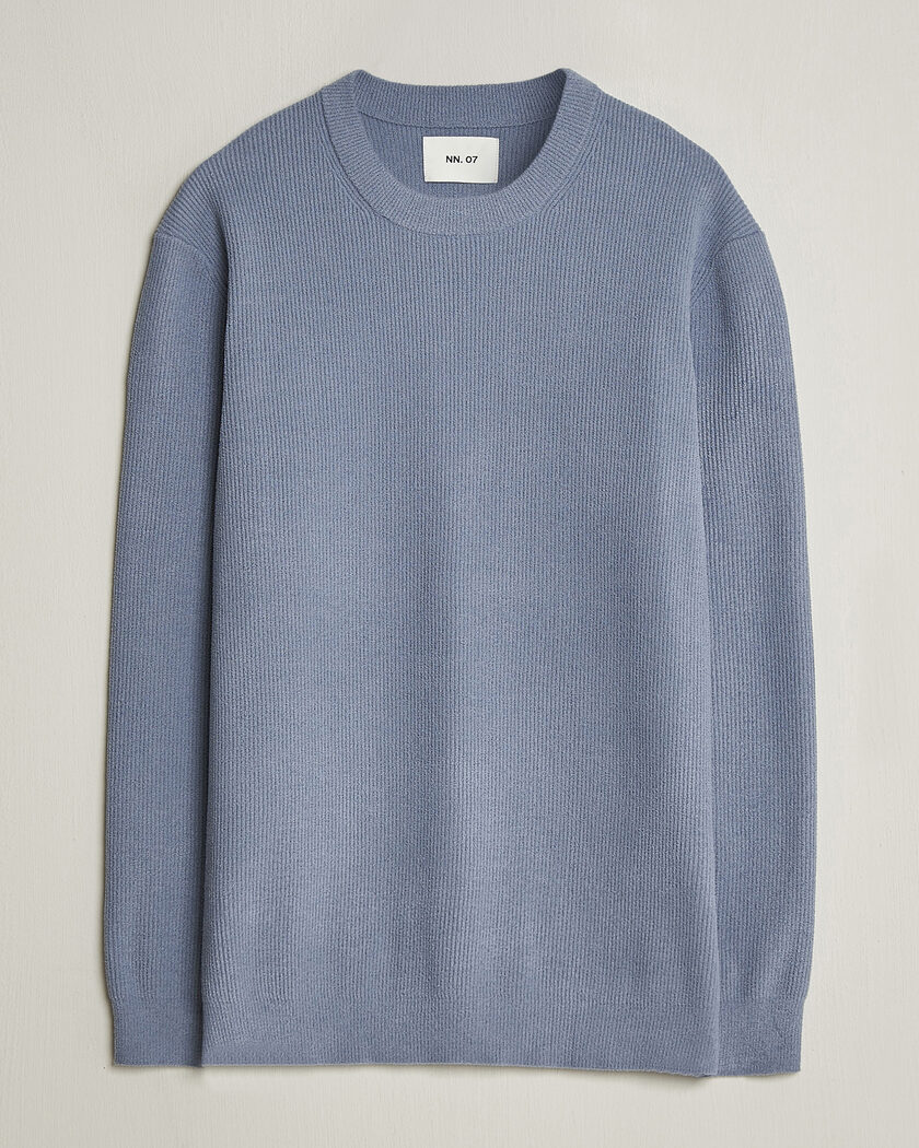 NN07 Danny Knitted Sweater Stone Blue – Sininen