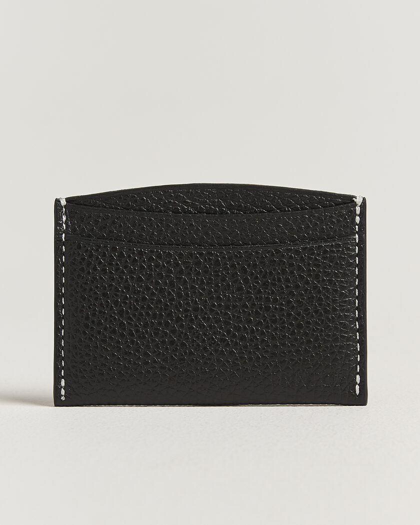 NN07 Grained Leather Card Holder Black – Musta