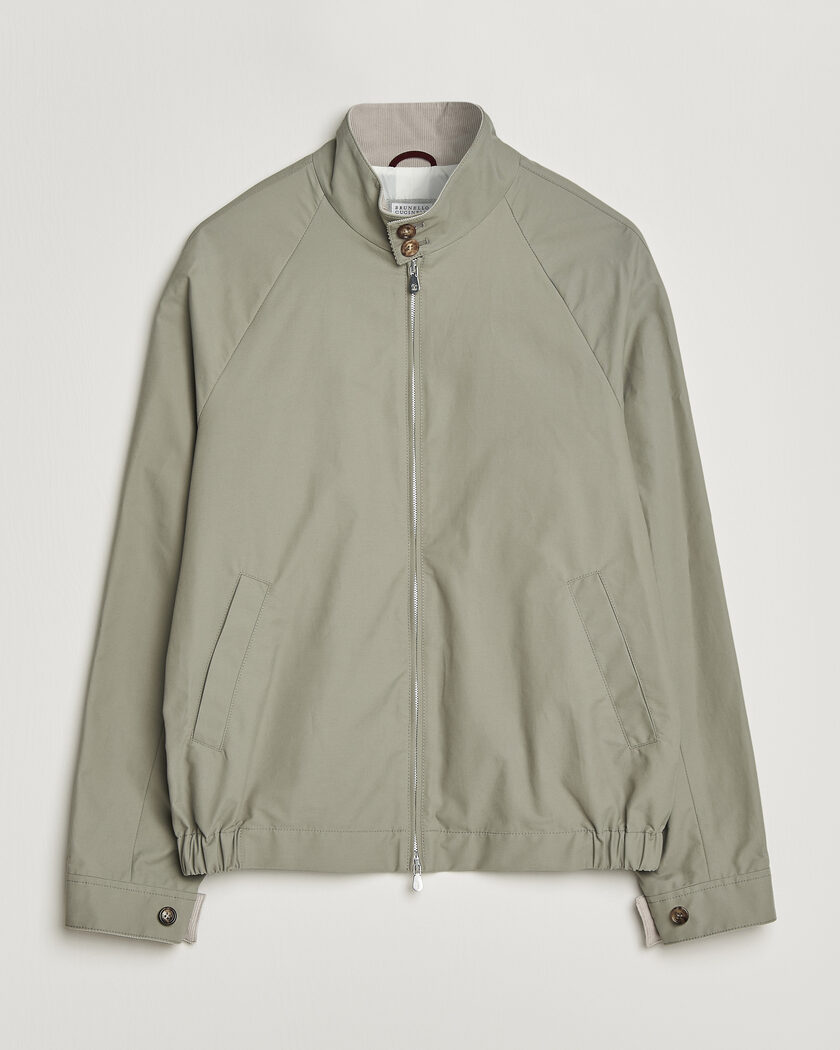 Brunello Cucinelli Raglan Harrington Jacket Olive – Vihreä