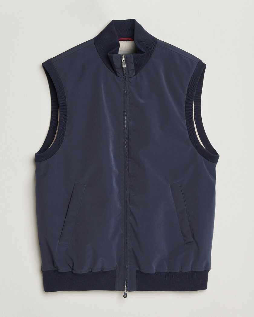 Brunello Cucinelli Nylon Padded Gilet Navy – Sininen