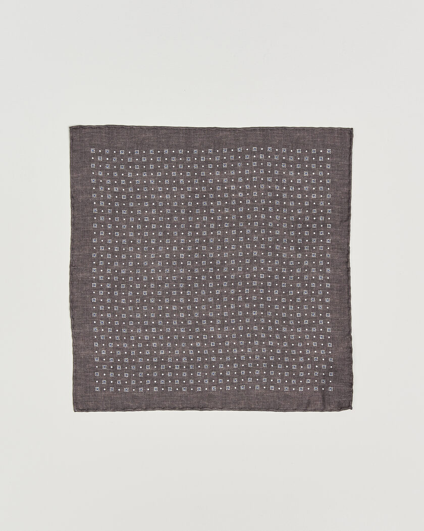Brunello Cucinelli Printed Silk Pocket Square Brown – Ruskea