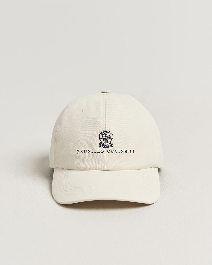 Brunello Cucinelli Twill Cotton Baseball Cap Off White – Valkoinen