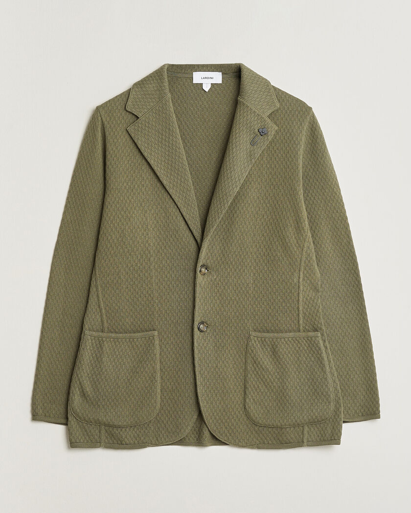 Lardini Knitted Structure Cotton Blazer Green – Vihreä