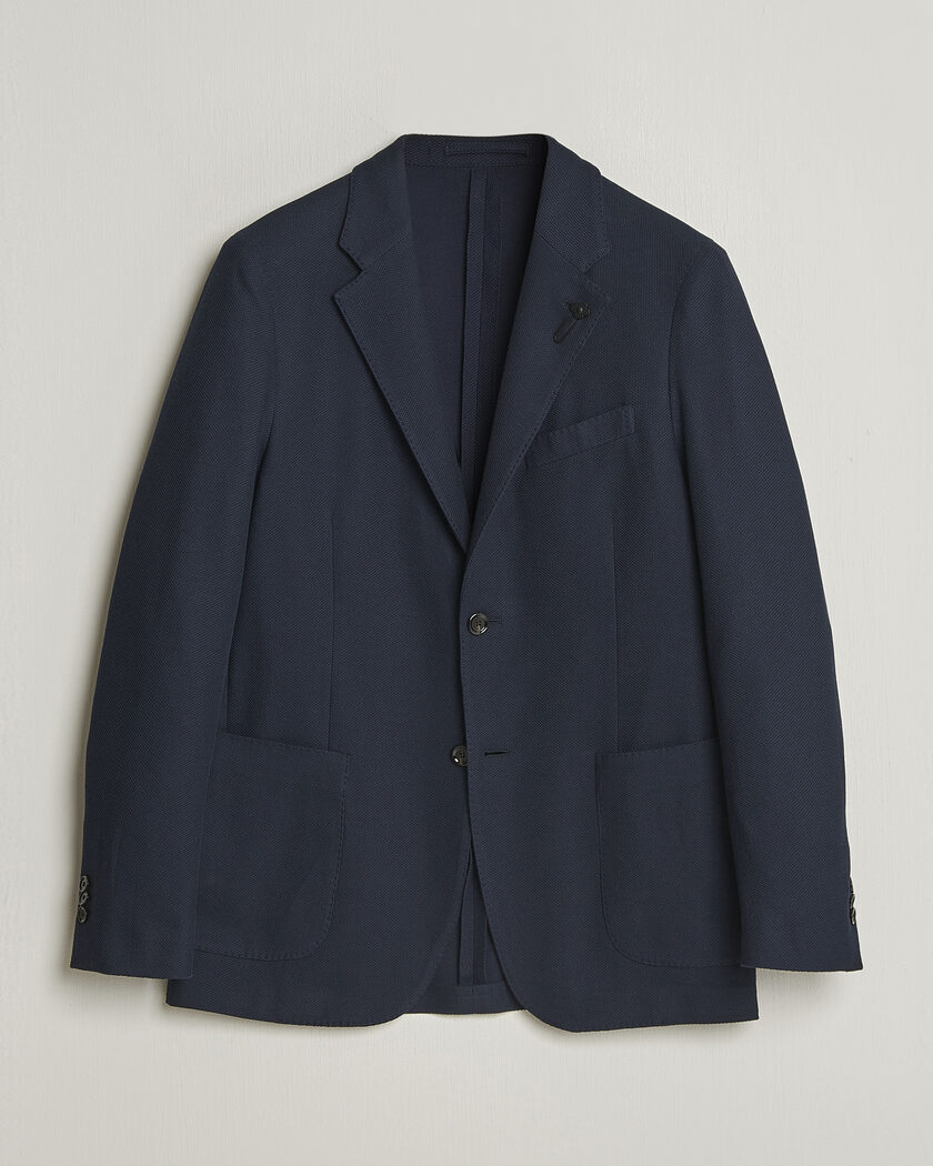 Lardini Loro Piana Jersey Piquet Cotton Blazer Navy – Sininen