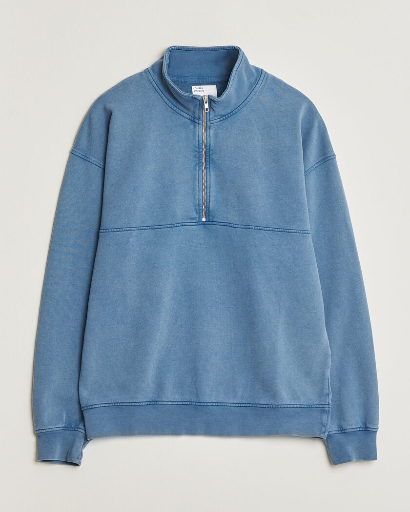Colorful Standard Classic Organic Half-Zip Faded Indigo – Sininen