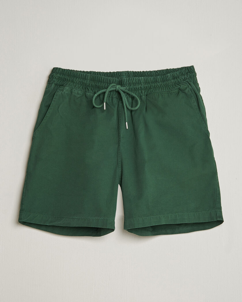 Colorful Standard Classic Organic Twill Drawstring Shorts Emerald Green – Vihreä