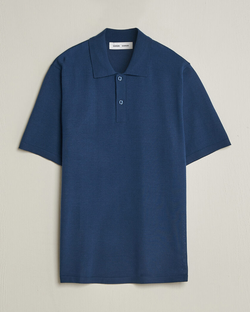 Samsøe Samsøe Rowan Knitted Polo Insignia Blue – Sininen