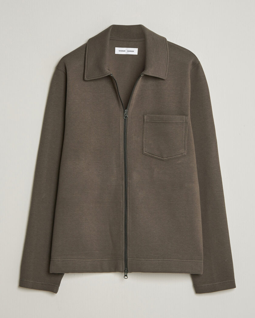 Samsøe Samsøe Hannes Full Zip Black Olive – Vihreä