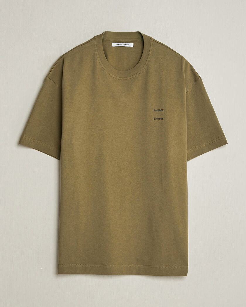 Samsøe Samsøe Joel Organic Cotton T-Shirt Burnt Olive – Vihreä