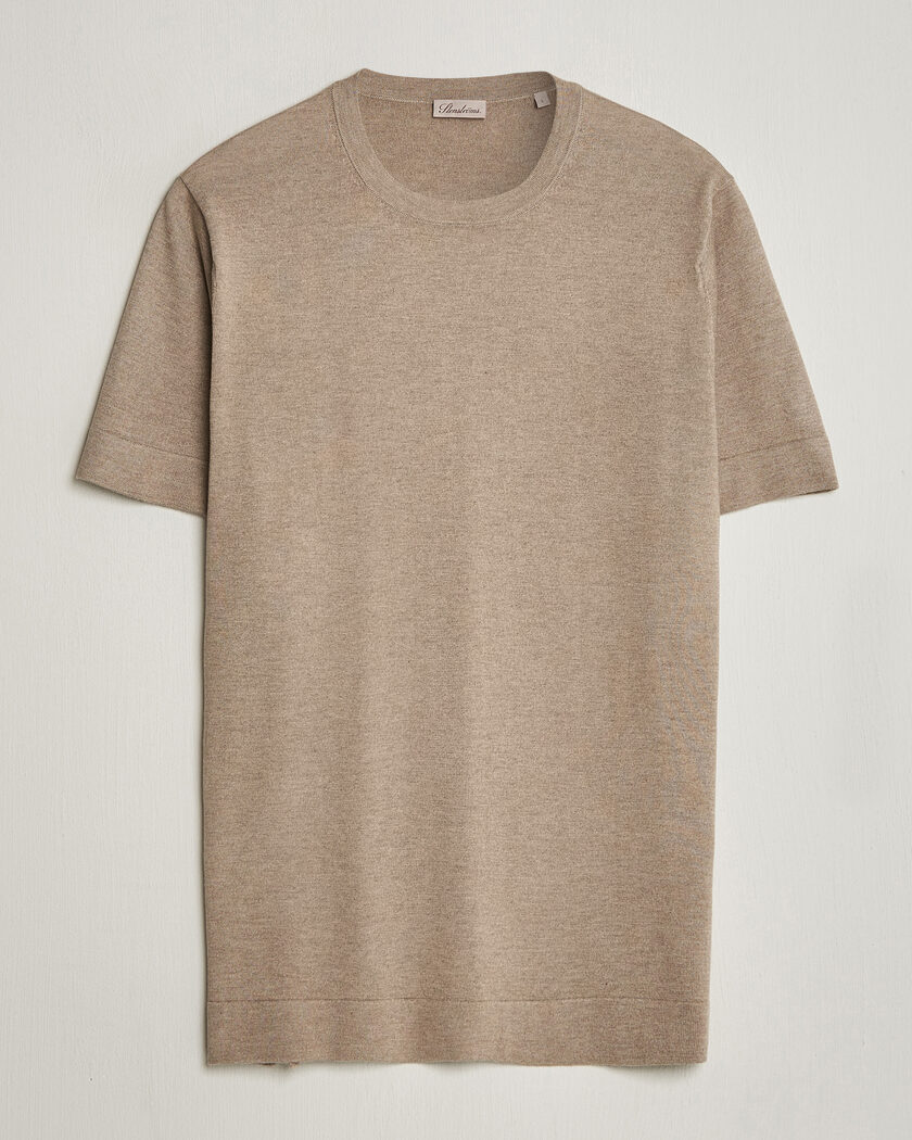 Stenströms Silk/Cashmere T-Shirt Taupe – Ruskea