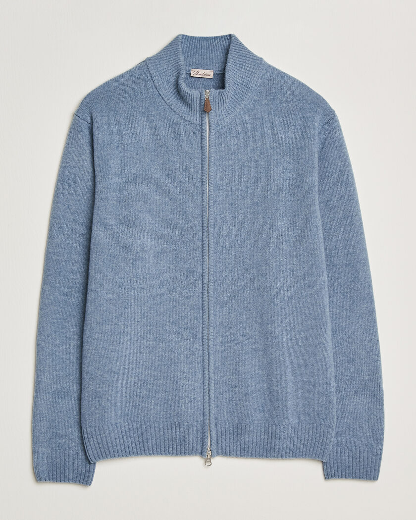 Stenströms Brushed Merino Full Zip Light Blue – Sininen