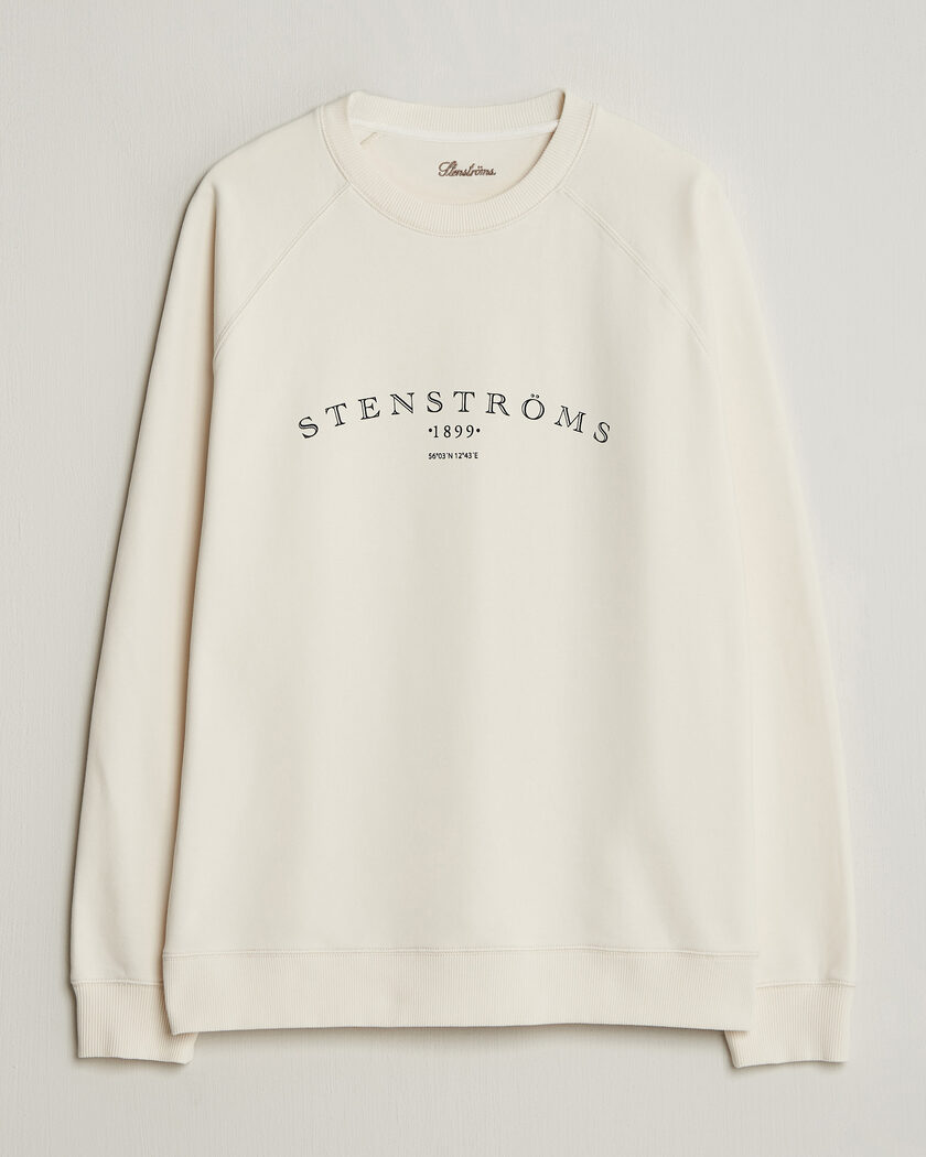 Stenströms Raglan Crew Logo Sweater White – Valkoinen