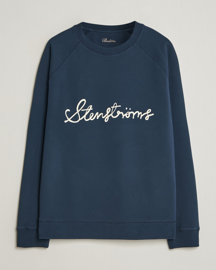 Stenströms Raglan Crew Logo Sweater Navy – Sininen