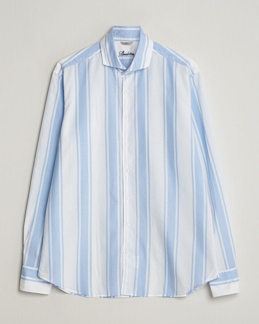  Stenströms Regular Fit Thin Poplin Stripe Shirt Blue – Sininen