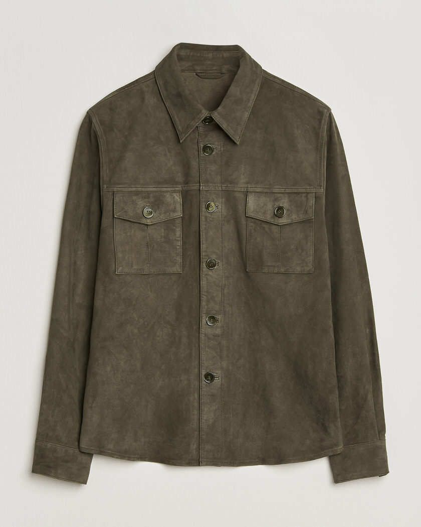  Stenströms Suede Pocket Overshirt Olive – Vihreä