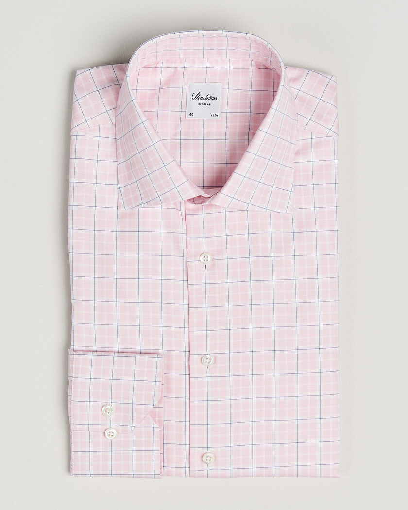 Stenströms Regular Fit Over Check Cotton Shirt Pink – Vaaleanpunainen