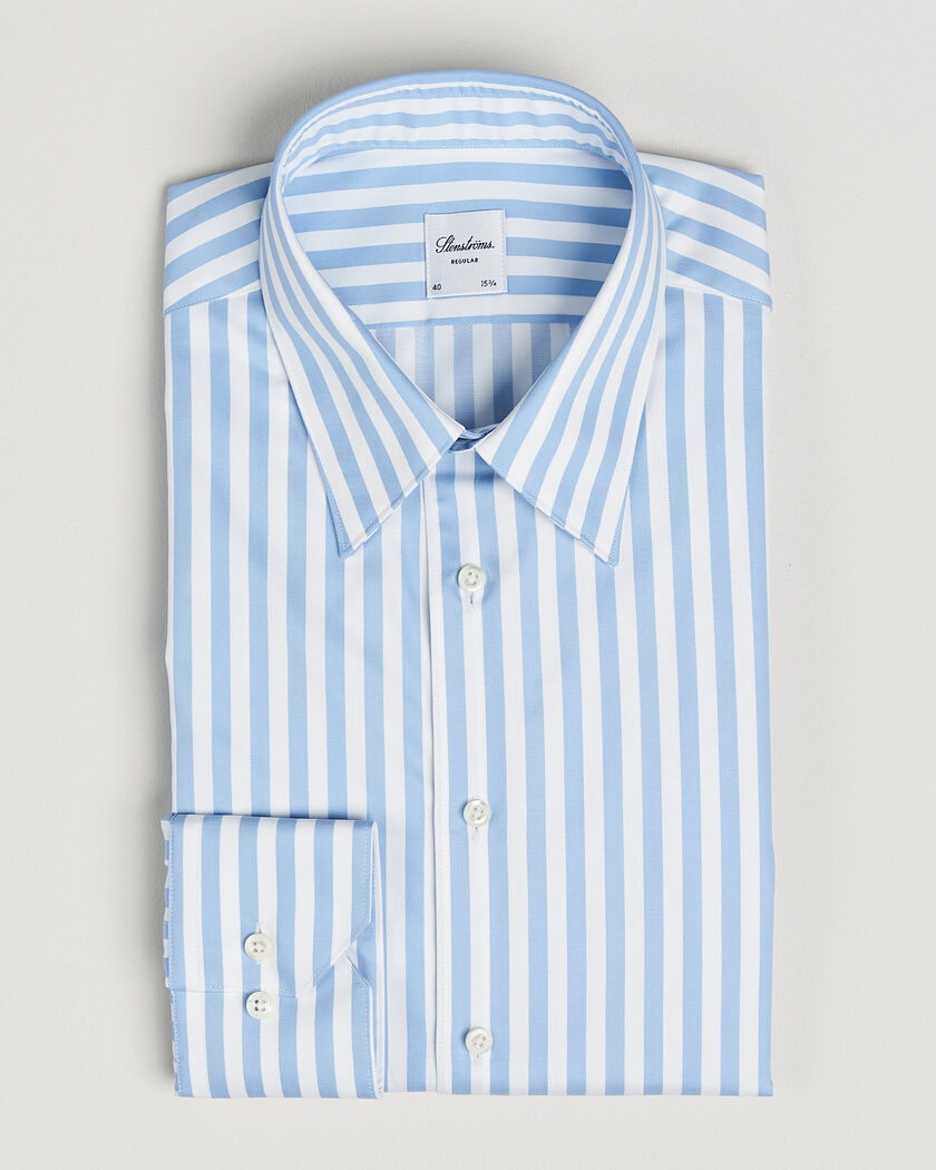 Stenströms Regular Fit Striped Pointed Collar Shirt Blue – Sininen