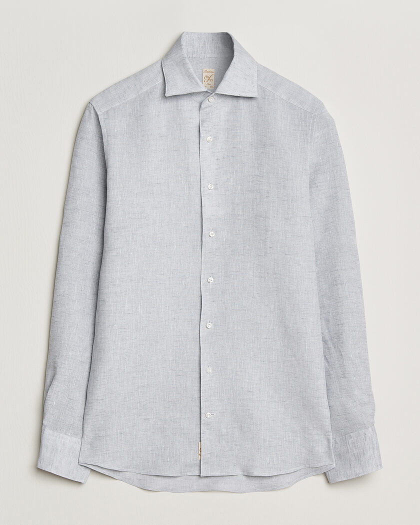 Stenströms 1899 Linen One Piece Collar Shirt Grey – Harmaa