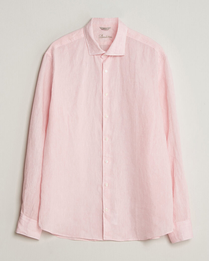 Stenströms Regular Fit Cut Away Linen Shirt Soft Pink – Vaaleanpunainen